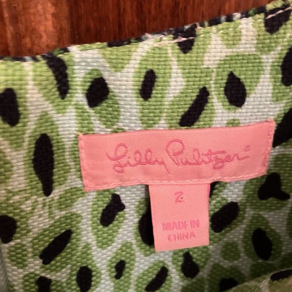 Lilly Pulitzer Women’s Little Master of the House Green Blue Shift Dress Size 2 - Picture 2 of 8